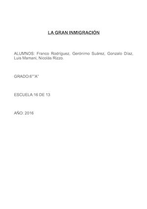 La gran inmigración