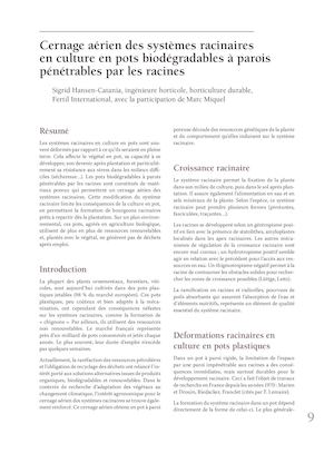 Cernage aérien et pot biodégradable plantable