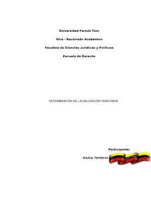 Determinacion De Las Obligaciones Tributarias