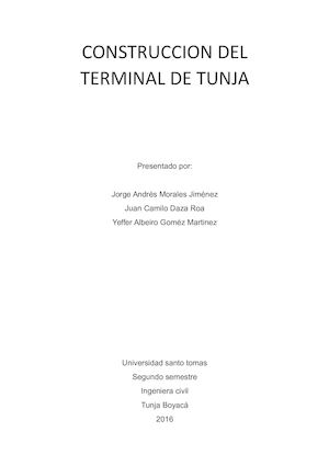 Construccion Del Terminal De Tunja