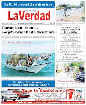 La Guaira, viernes 9 de septiembre de 2016 Año 19 Nº. 6118