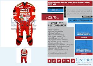 Anthony Gobert Vance-&-hines Ducati Leathers 1998 1999 Ama Mgr Ag3100009 En