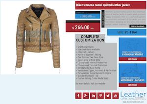 Biker Womens Camel Quilted Leather Jacket Pl 1164