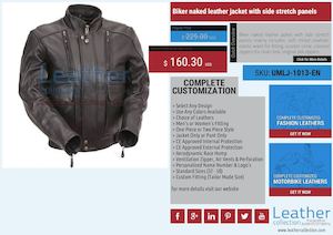 Biker Naked Leather Jacket With Side Stretch Panels Umlj 1013 En