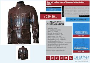Brad Pitt Curious Case Of Benjamin Button Leather Jacket Clj 1006 En
