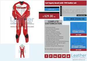 Carl Fogarty Ducati Wsbk 1995 Leather Suit Mgr Cf6582 En