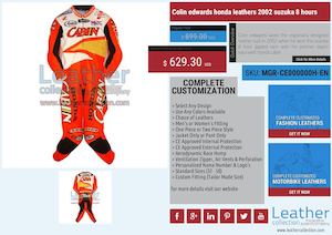 Colin Edwards Honda Leathers 2002 Suzuka 8 Hours Mgr Ce000000h En