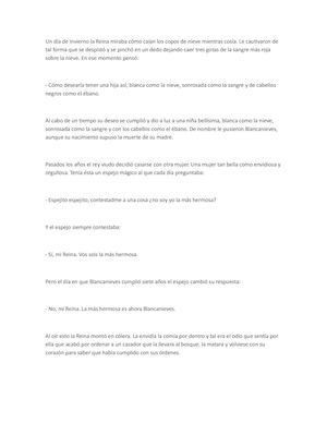 Un Día De Invierno La Reina Miraba Cómo Caían Los Copos De Nieve Mientras Cosía