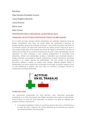 Propuestas Para La Mejora De La Gestión De Aula