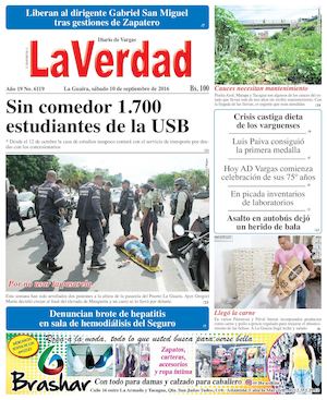 La Guaira, sabado 10 de septiembre de 2016 Año 19 Nº. 6119