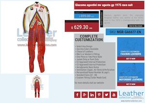 Giacomo Agostini Mv Agusta Gp 1975 Race Suit Mgr Ga6677 En