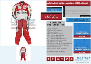 John Kocinski Marlboro Yamaha Gp 1990 Leather Suit Mgr Jk6569 En