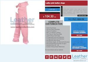 Ladies Pink Leather Chaps Plc 1004 En