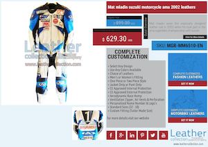Mat Mladin Suzuki Motorcycle Ama 2002 Leathers Mgr Mm6510 En