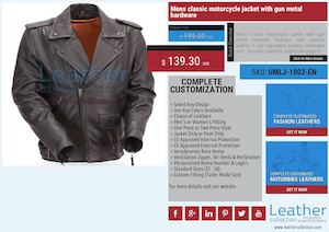 Mens Classic Motorcycle Jacket With Gun Metal Hardware Umlj 1002 En