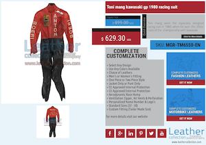 Toni Mang Kawasaki Gp 1980 Racing Suit Mgr Tm6550 En