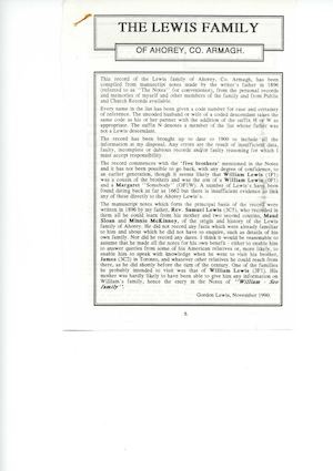 Lewis Of Ahorey Co Armagh