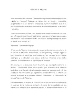 Teorema De Pitágoras