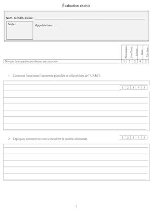 Histoire 3e Chapitre 2 Evaluation Choisie
