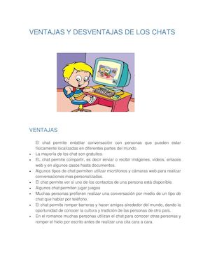 VENTAJAS Y DESVENTAJAS DE LOS CHATS