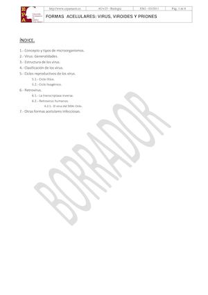 Formas Acelulares Virus Viroides Y Priones