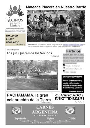 Revista Numero 2, de Vecinos por Barrio Liniers, año 2016