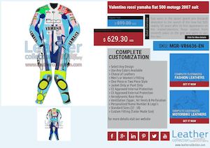 Valentino Rossi Yamaha Fiat 500 Motogp 2007 Suit Mgr Vr6636 En