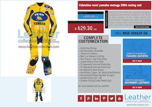 Valentino Rossi Yamaha Motogp 2006 Racing Suit Mgr Vr6629 En
