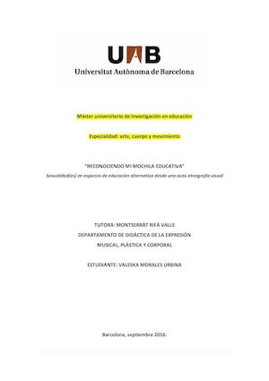 "Reconociendo mi mochila educativa"