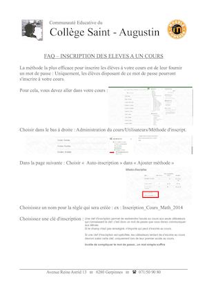 Moodle Faq Inscription Des Utilisateurs
