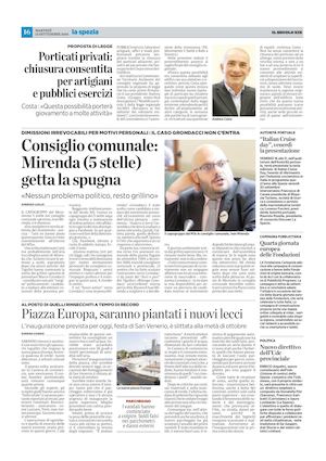 IL SECOLO 13 09 16 LA SPEZIA