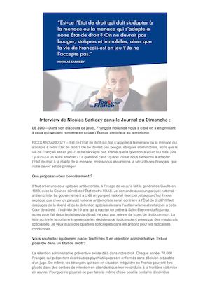 Interview De Nicolas Sarkozy Dans Le Journal Du Dimanche
