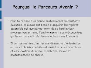 Diapo Parcours Avenir
