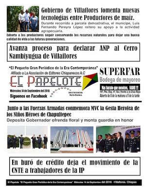 El Papelote - Miércoles 14 de Septiembre del 2016