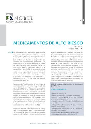 Medicamentos De Alto Riesgo