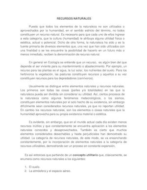 RECURSOS NATURALES