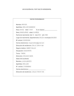 Tets De Salto Horizontal