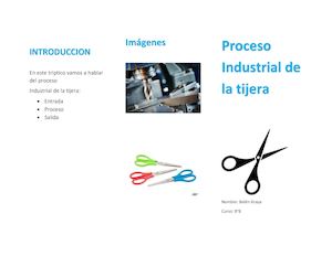 Proceso industrial de la tijera