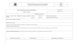 Planeación Semanal Artistica 31 34