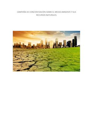 Campaña De Concientización Sobre El Medio Ambiente Y Sus Recursos Naturales