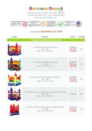 Bouncer Depot Catalog