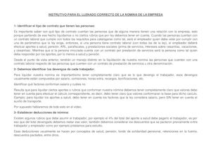 Instructivo de llenado De Nómina