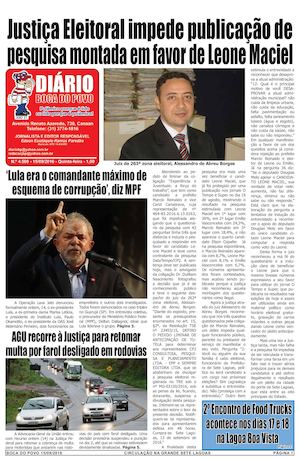 Jornal Diário Boca do Povo de quinta-feira dia 15 de setembro de 2016