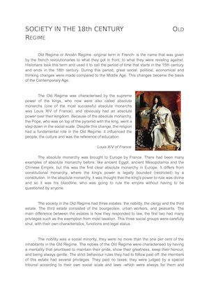 Society in the Old Regime