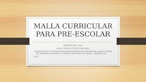 Malla Curricular Para Pre Escolar