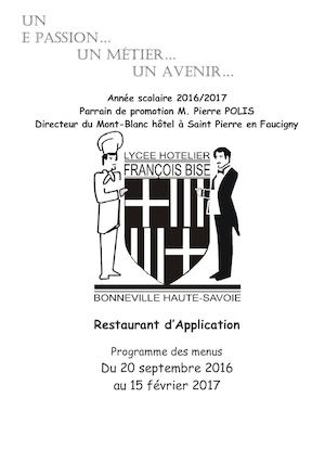 Bonneville Menu Restaurant Application Francois Bise