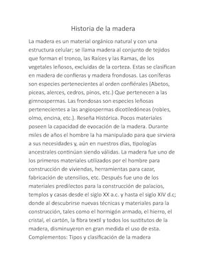 Historia De La Madera