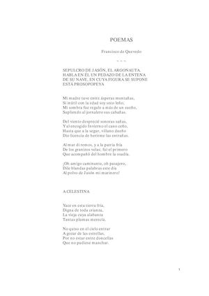 Quevedo, Francisco De Poemas