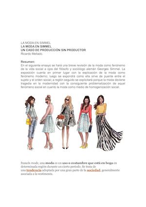 La Moda En Simmel