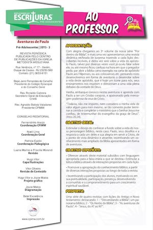 Rev. Pré - Adolescentes - Aventura de Paulo - Volume 2 (Professor)
